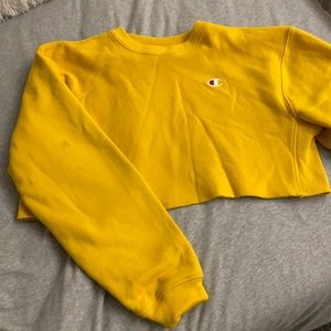 champion bright yellow cropped crew neck